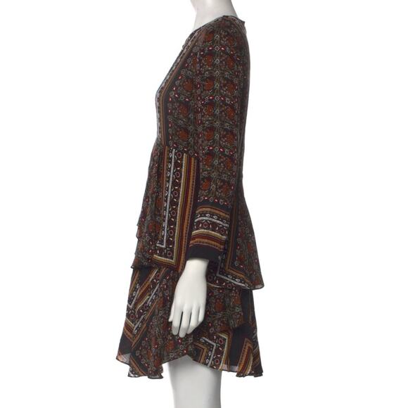 A.L.C. Vicki Scarf Paisley Print Silk Dress Handkerchief Hem 4 - Picture 5 of 9